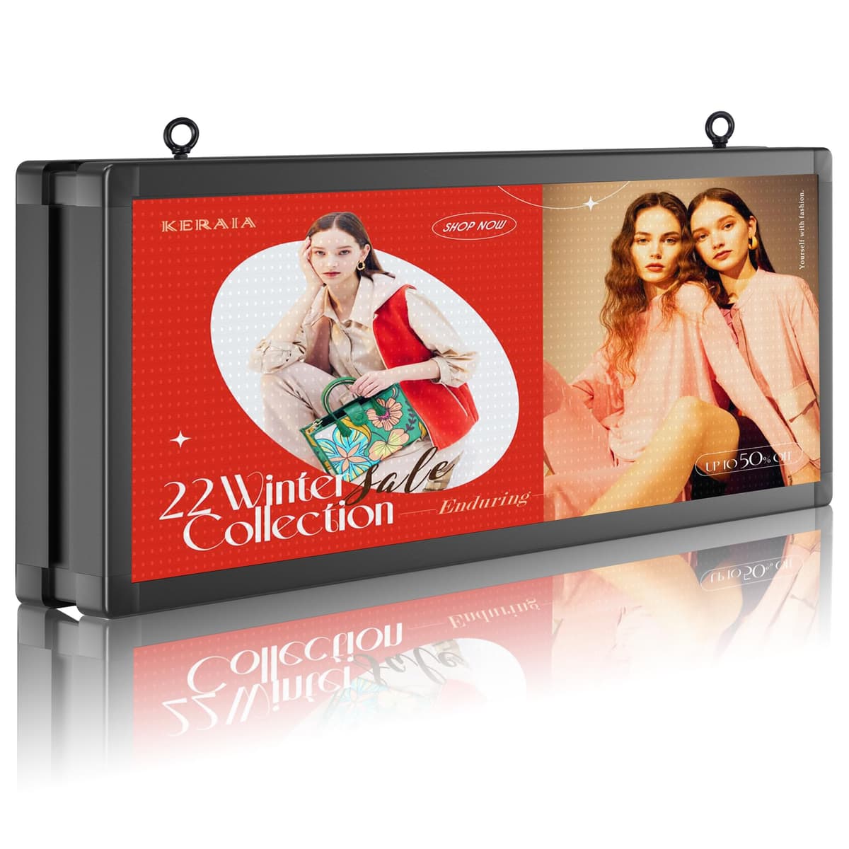 P10 Outdoor Full Color Programmable Double Sides LED Signs 39"x14" with WIFI, Programmable Scrolling LED Display (Double sides) CT-042
