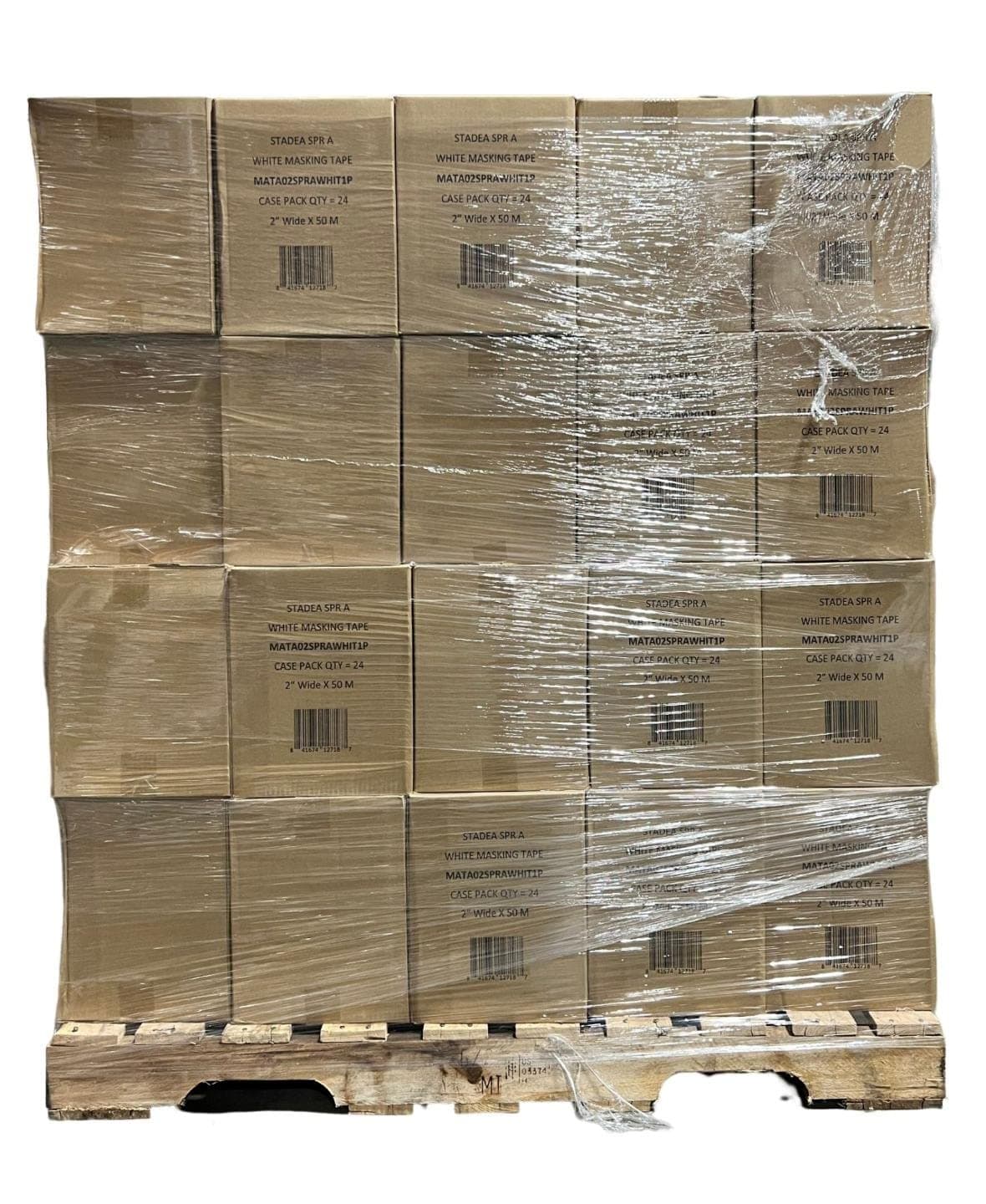 STADEA Cinta Masking 2 Inch x 55 Yard Pack de 2400 - Uso General Multi Superficie MATA02SPRAWHI24K