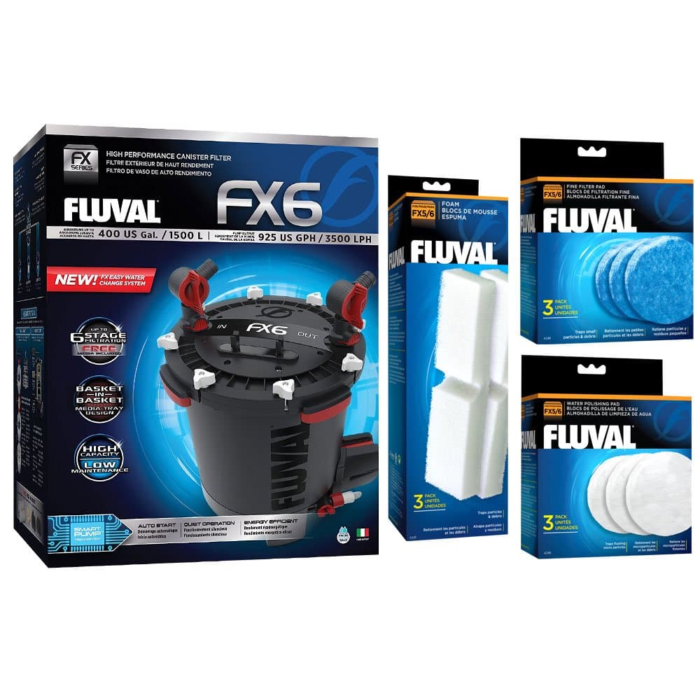 Filtro Canister Fluval Fx6 para Acuarios (Paquete de Filtro FX-6) 32741