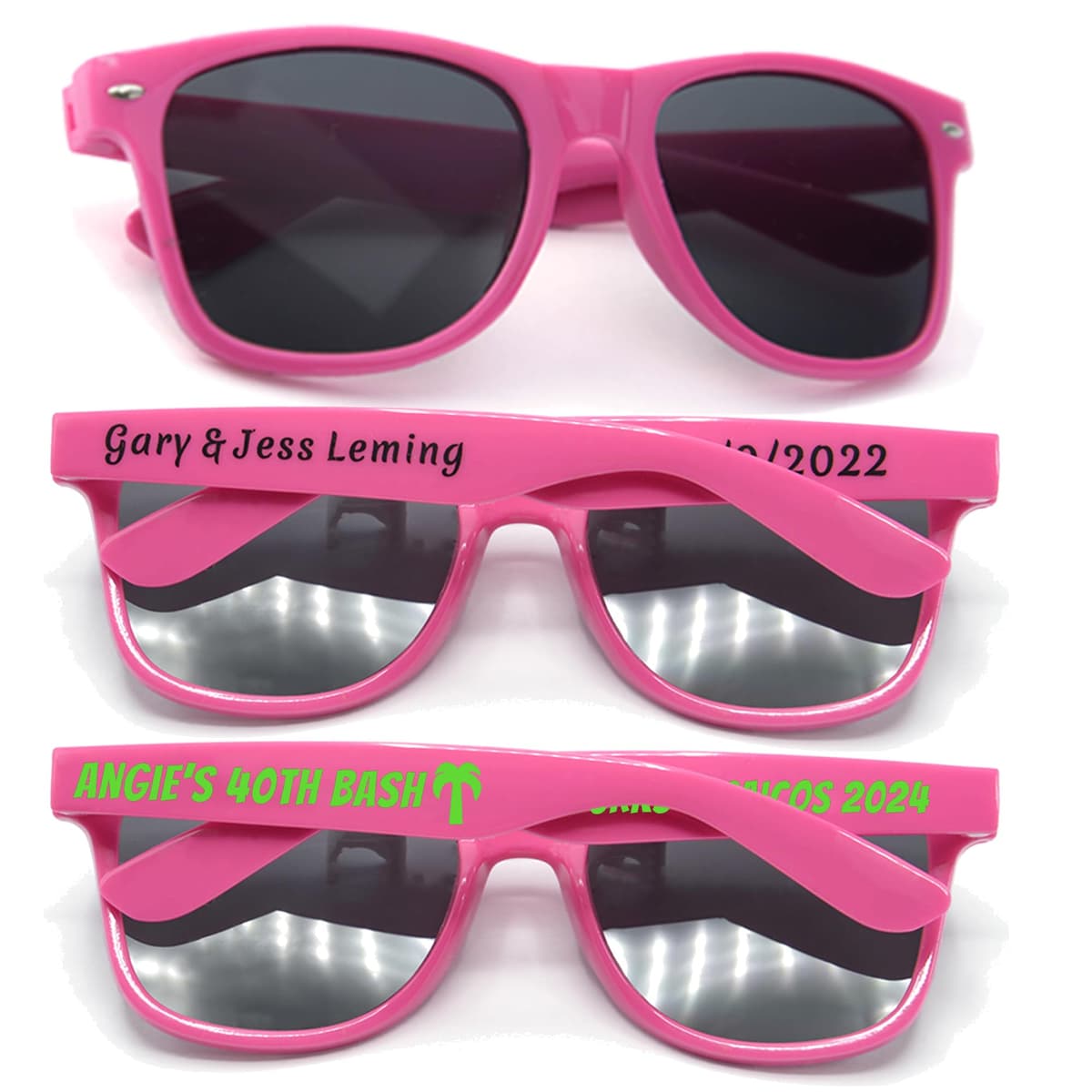 GZLDGIFTS 350PC Gafas de Sol Personalizables para Eventos - Rosa Intenso