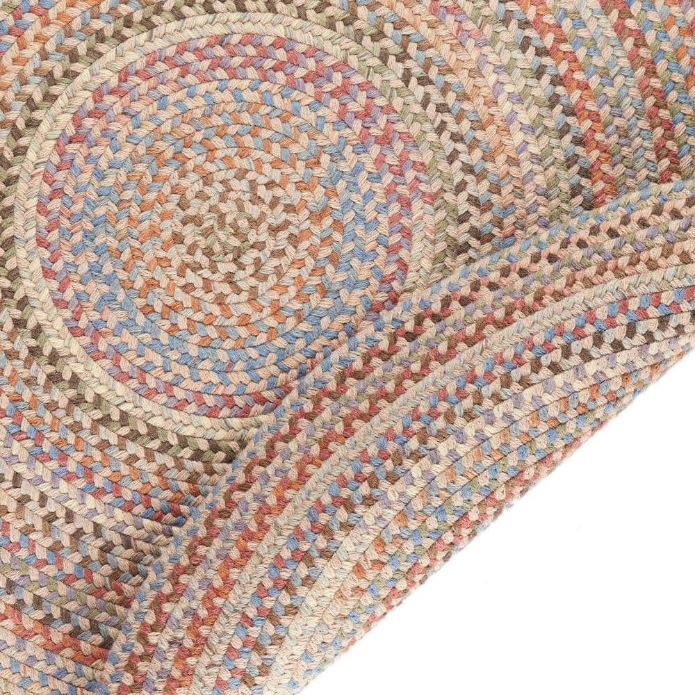 Super Area Rugs Cherry Hill Alfombra Trenzada de Lana Suave - Hecha en USA - Butterfield Multi - 7' Redonda RHO-CH57R084X084