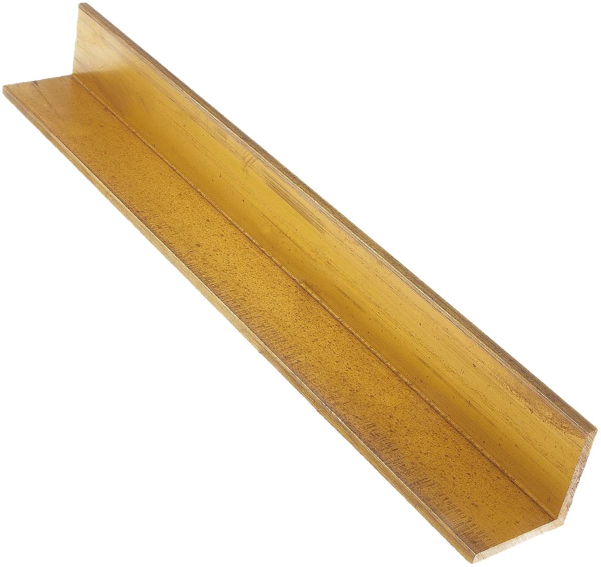 Online Metals Ángulo 385 Bronze, acabado sin pulir (mill), extruido, temple H02, ASTM B455, patas iguales 3", esquina cuadrada, 1/4" espesor de pared, 72" largo 18206