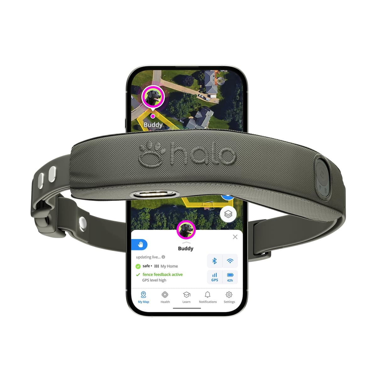 Halo Collar 5, Nuevo Sistema de Cerca Inalámbrica para Perros & Collar GPS, Requiere Suscripción, Impermeable, Grafito, Tamaño Único 850035906767