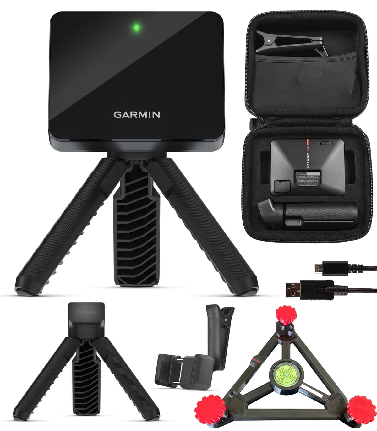 PlayBetter Garmin Approach R10 Bundle: Launch Monitor portátil y soporte de alineación