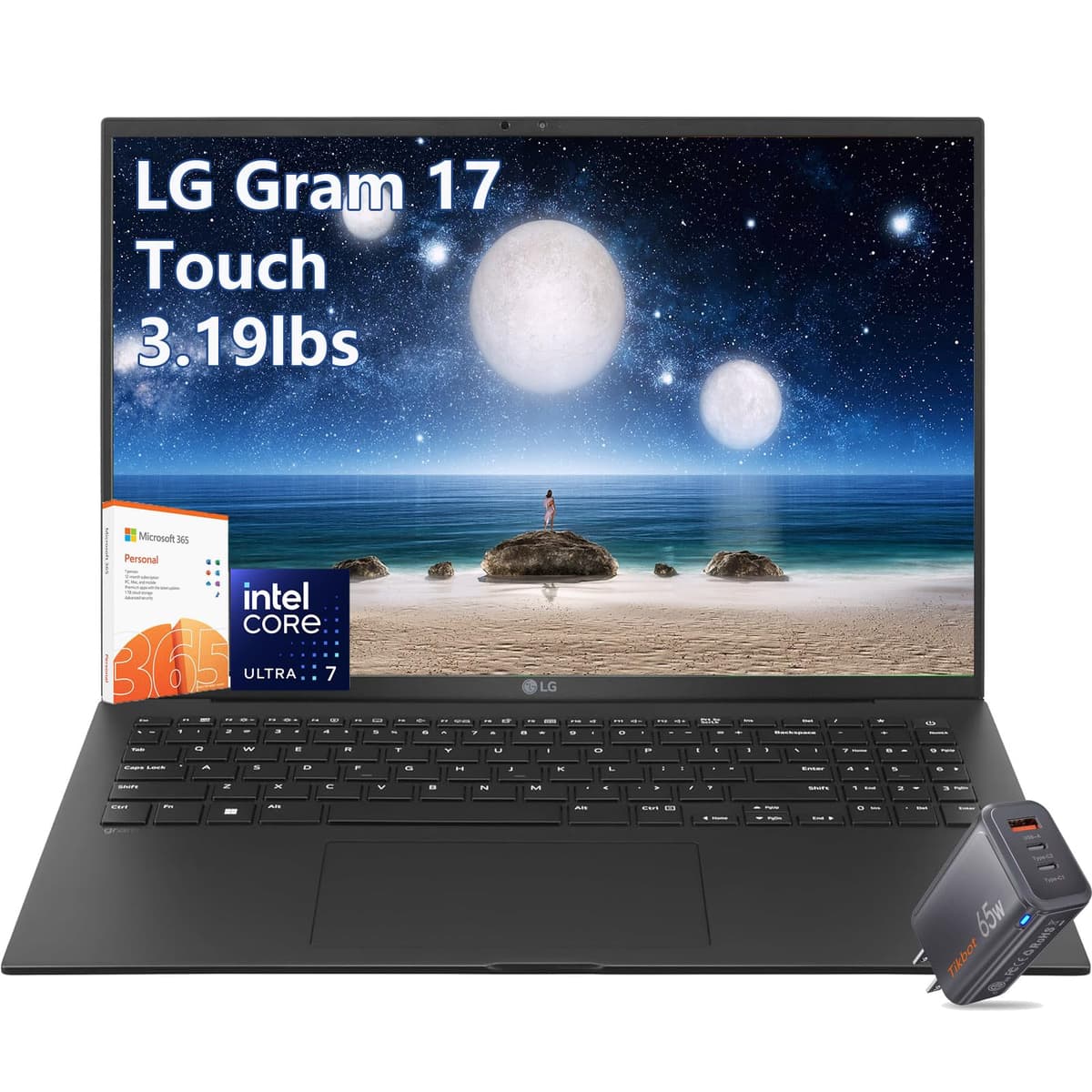 LG Gram 17 Laptop Copilot Plus PC - Ultra 7 Series 2 258V - Pantalla táctil WQXGA - 32GB RAM - 2TB SSD PCIe - Windows 11 Pro - Teclado retroiluminado - Gráficos Intel Arc - Wi-Fi 7 - Empresarial - Ultraligero