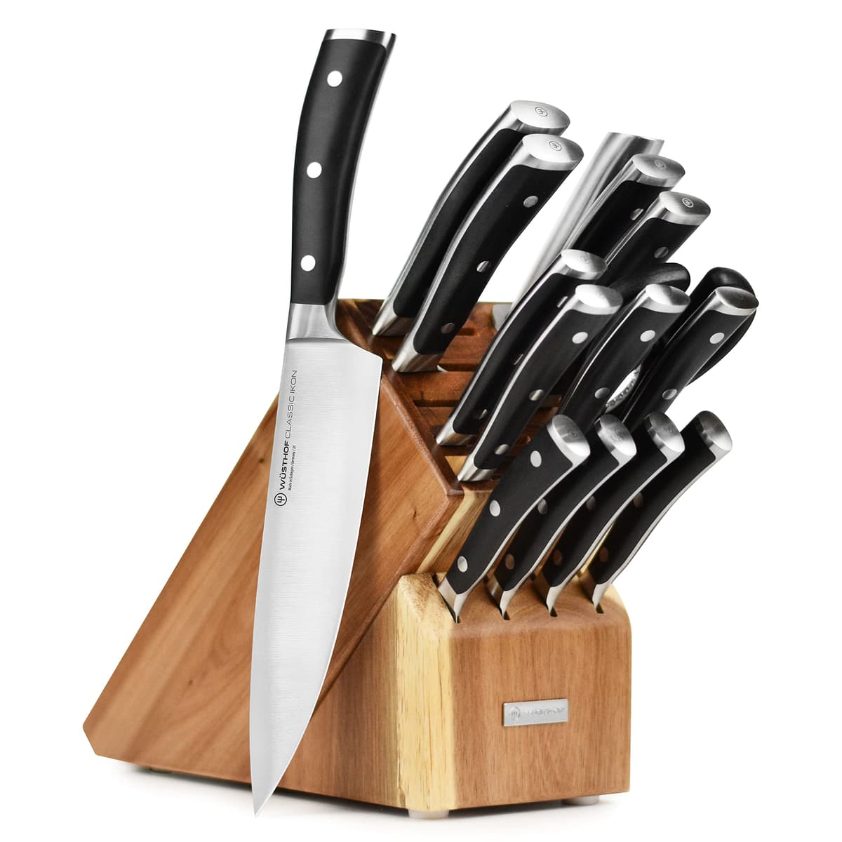 Wüsthof Classic Ikon Set de Cuchillos 16 Piezas con Bloque de Acacia