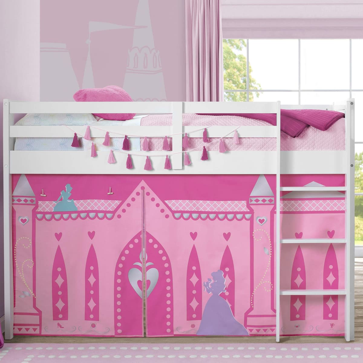 Disney Princess Loft Bed Tent - Cortina para cama loft twin baja (cama no incluida) por Delta Children BB81471PS-1034
