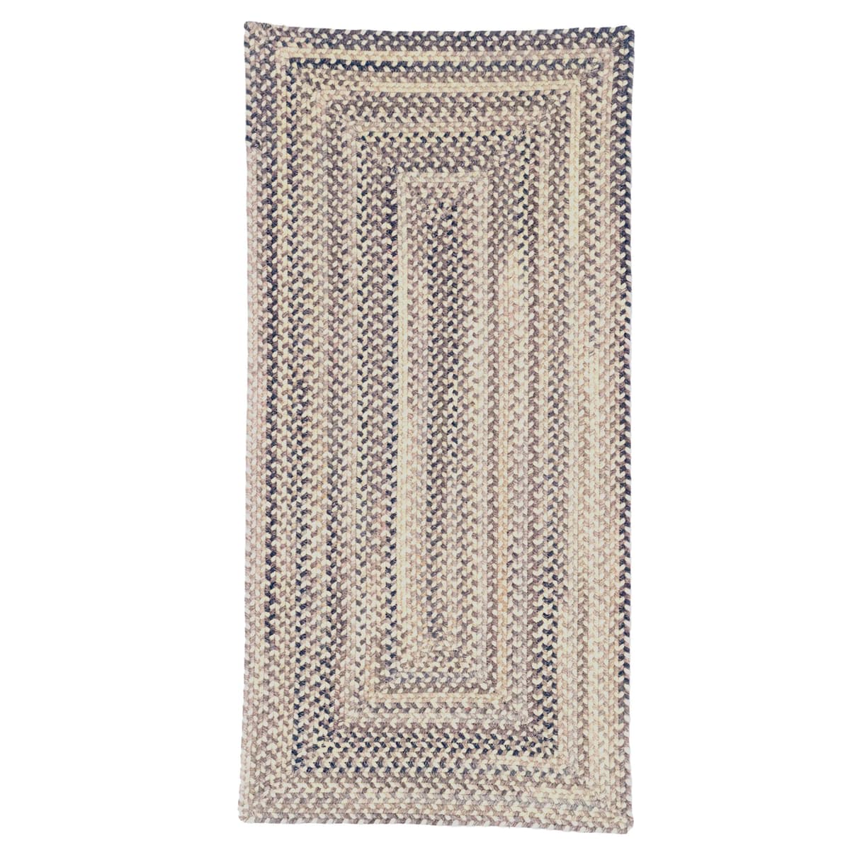Capel American Heritage Pewter Alfombra trenzada de rectángulos concéntricos 7' 0" X 7' 0 0555QS07000700340