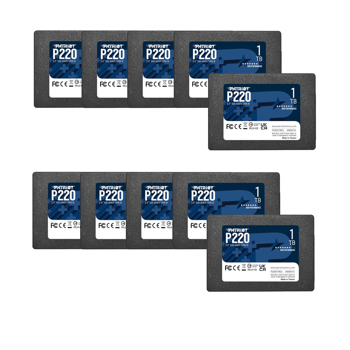 Patriot P220 1TB SSD SATA III 2.5" - Retail Pack x10 P220S1TB2510