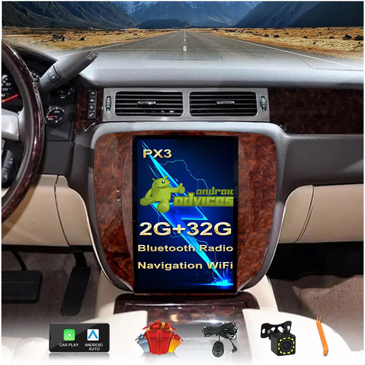 CUSP Pantalla vertical 12.1" estéreo para auto GPS para GMC/Chevrolet (PX3 2G+32G) CV-G631