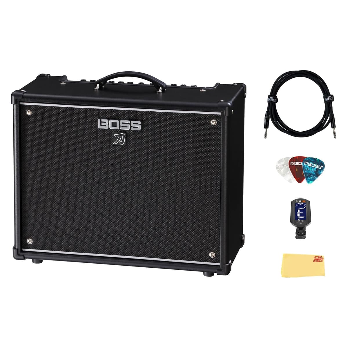 Boss Katana-100 Gen 3 100W 1x12" Combo Amplificador con Cable, Afinador, Púas y Paño Pulidor Austin Bazaar AUS-KTN-100-3-COMBO-STD