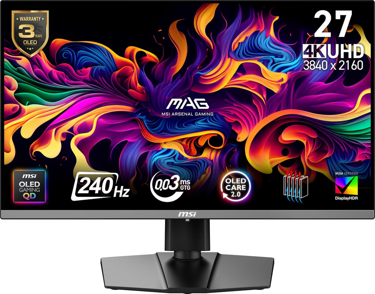 msi MAG 272UP QD-OLED X24 26.5" UHD Gaming Monitor 3840x2160, 240Hz, QD-OLED, 0.03ms