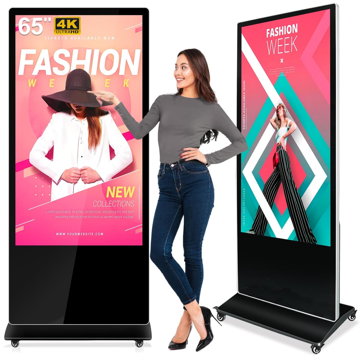 PWR4GTR 65 Inch Capacitive Touchscreen - Pantalla digital publicitaria 4K UHD para interiores con Android 11 (4+64GB) ADV6531TF-CTP