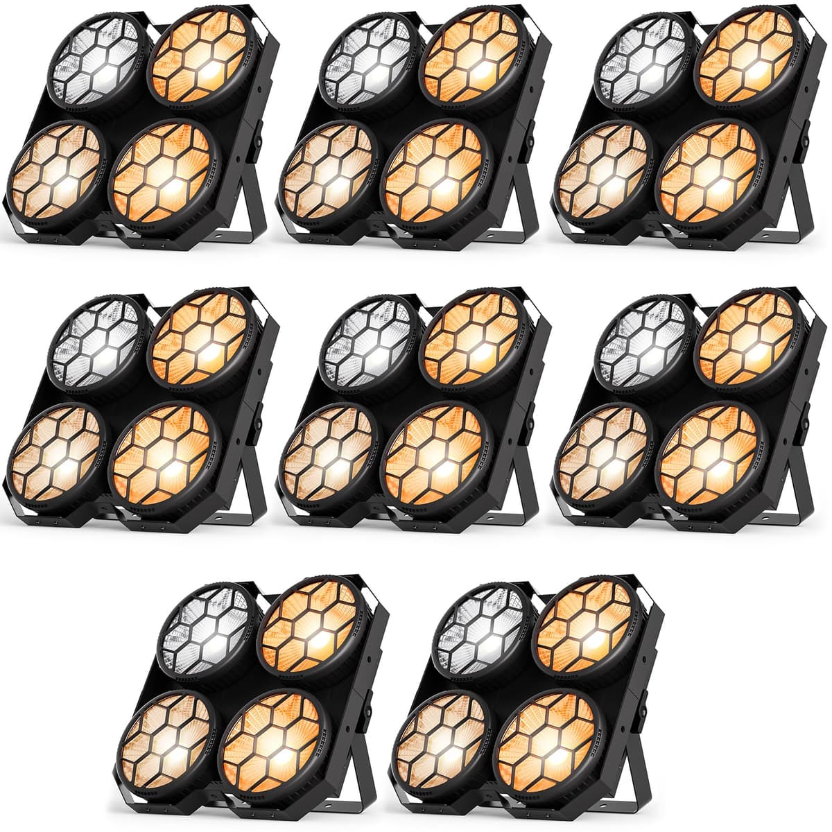 Kiinsehtoq 4x100W COB LED Par Can - Spotlight Retro Cool & Warm White (Pack 8) ZQ01670X8US
