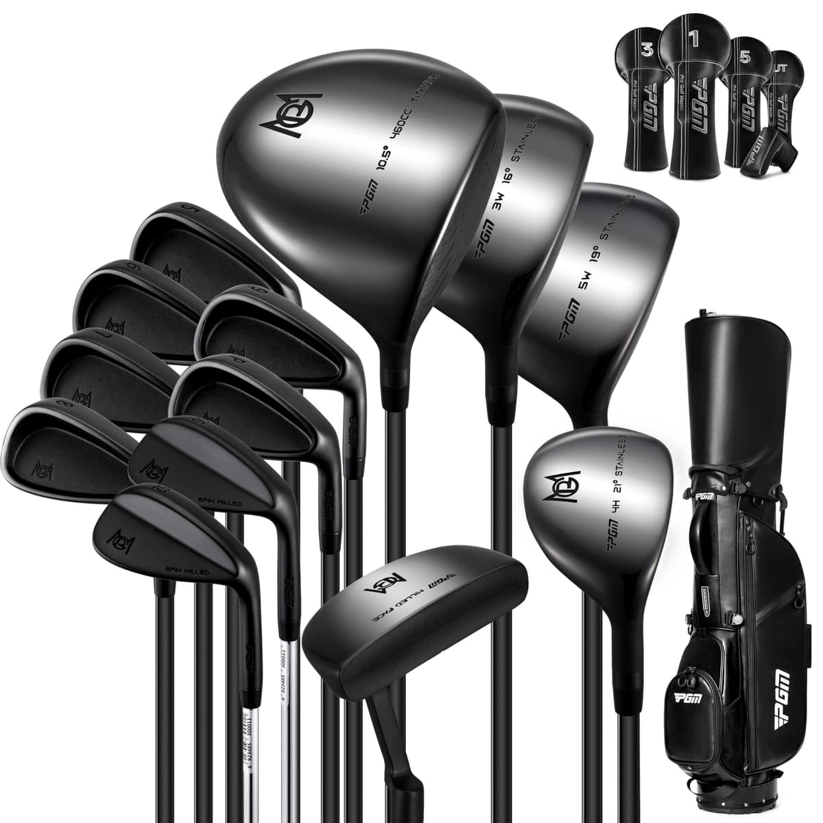 PGM Set completo de golf 19 piezas para hombre, derecho, Stiff