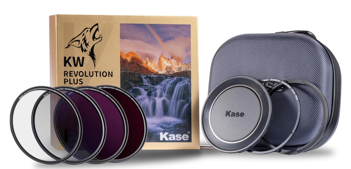 Kase Revolution Plus Kit Maestro de Filtros Magnético a Prueba de Golpes Vidrio Templado Óptico con Anillos Codificados por Color incl. CPL ND8 ND64 ND1000 Tapa de Lente y Estuche (95 mm) 1121262034
