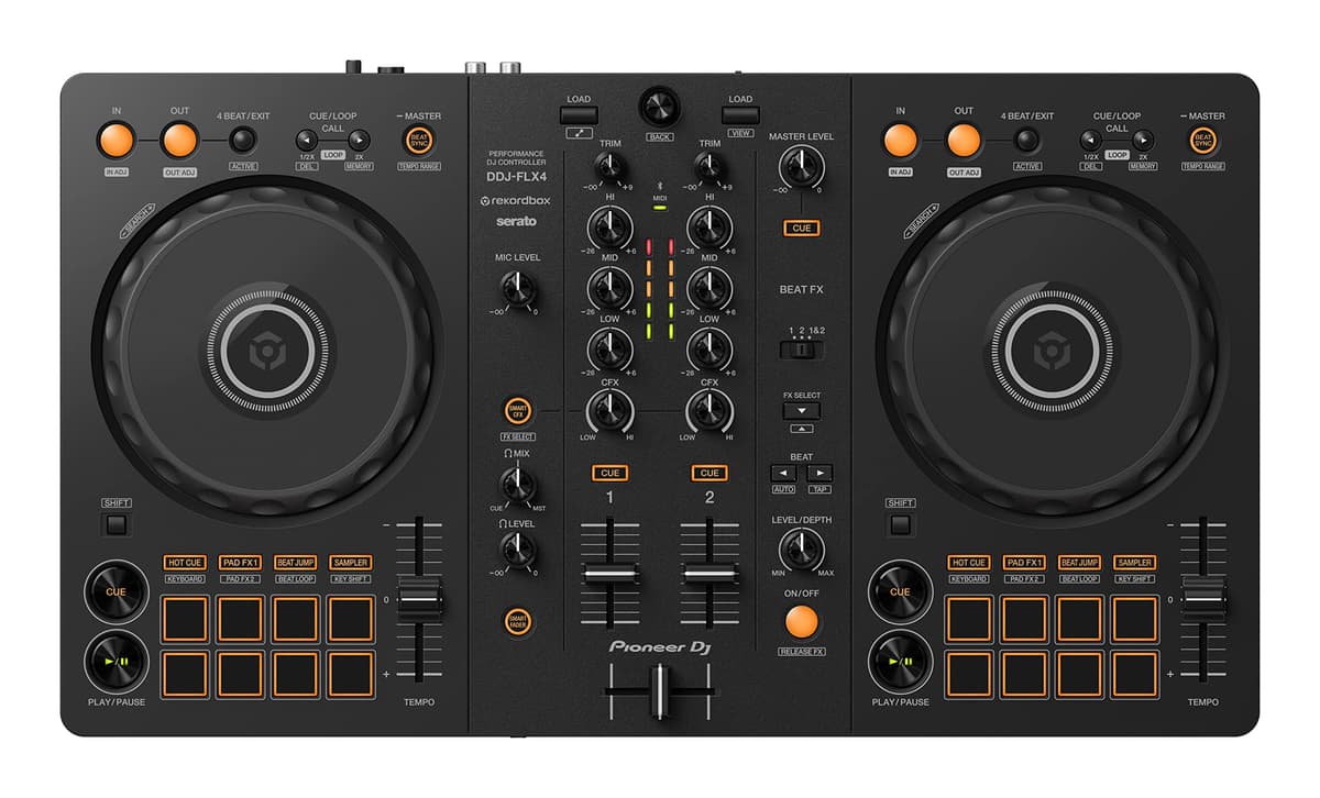 Controlador DJ Pioneer DDJ-FLX4 de 2 canales para Rekordbox y Serato DJ - Grafito