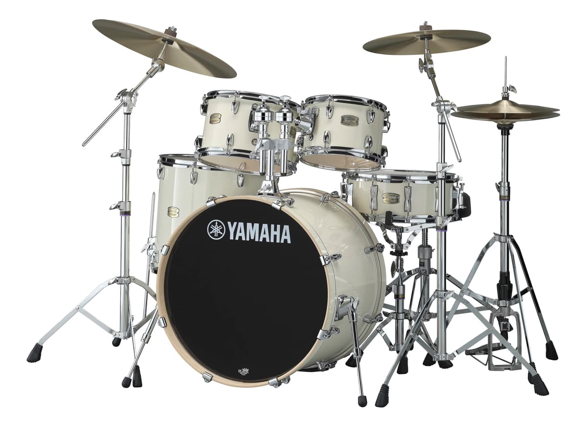 Yamaha Stage Custom Birch 5pc Drum Shell Pack con bombo 22" y redoblante 14" Classic White (SBP2F50CLW)