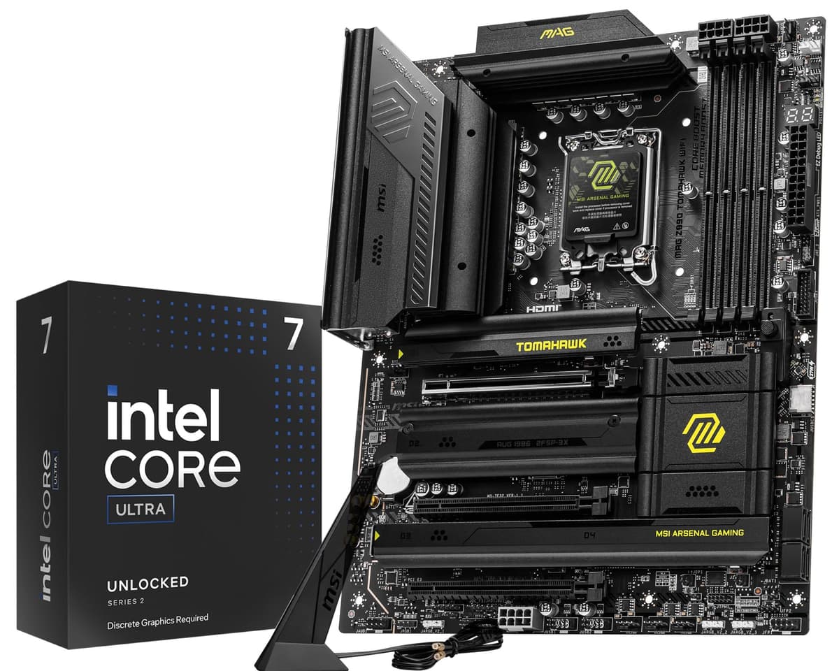 Combo CPU y Placa Madre Micro Center - Procesador de Escritorio Intel Ultra 7 265KF de 20 núcleos Desbloqueado con Placa Madre Gaming MAG Z890 Tomahawk WiFi LGA 1851 ATX 265KFMAG890TMKWF