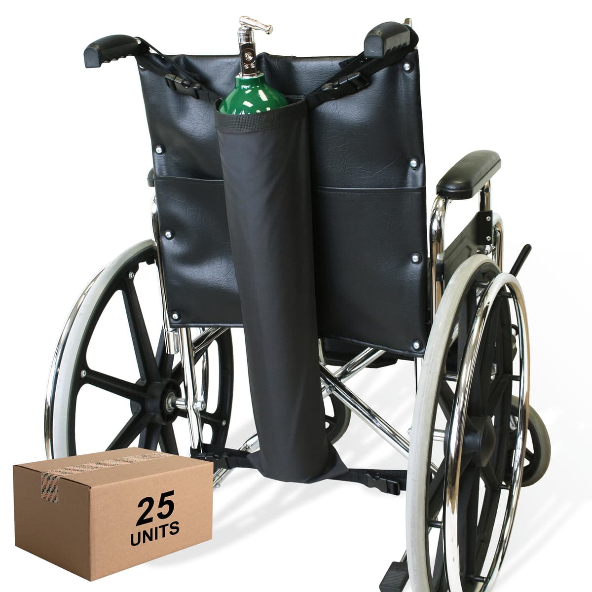 NYOrtho Porta Tanque de Oxígeno para Silla de Ruedas - Bolsa Transporte E Cylinder, Ajustable, Waterproof - Paquete de 25