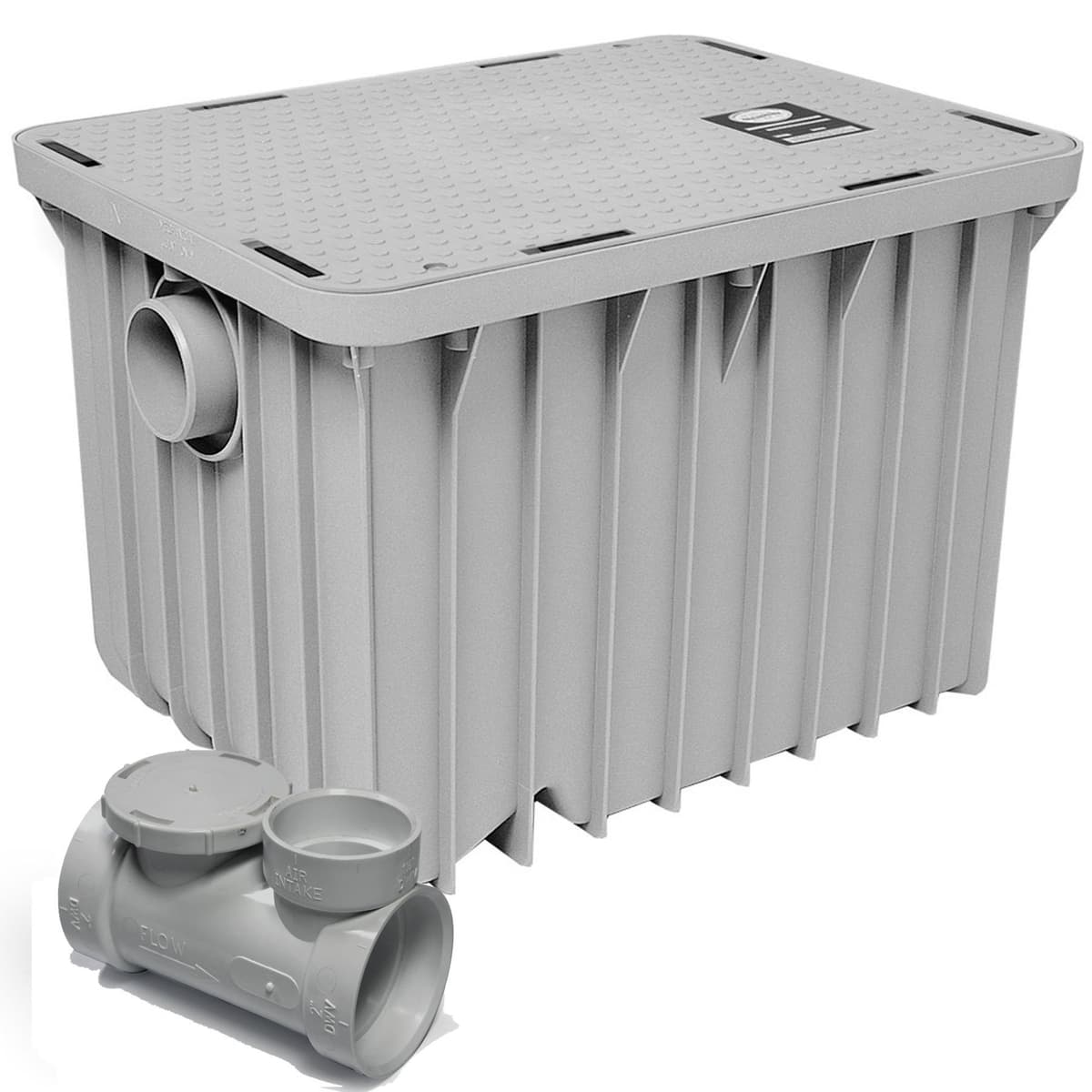 Canplas Endura 3920A02 Interceptor de Grasa 20GPM, conexión de 2 pulgadas, gris 392OA02