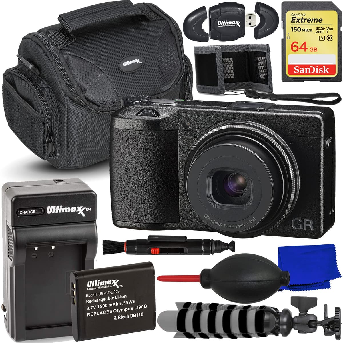 Ricoh GR IIIx Cámara digital + Accesorios (bundle 16 piezas) RIGRIIIXBEB1