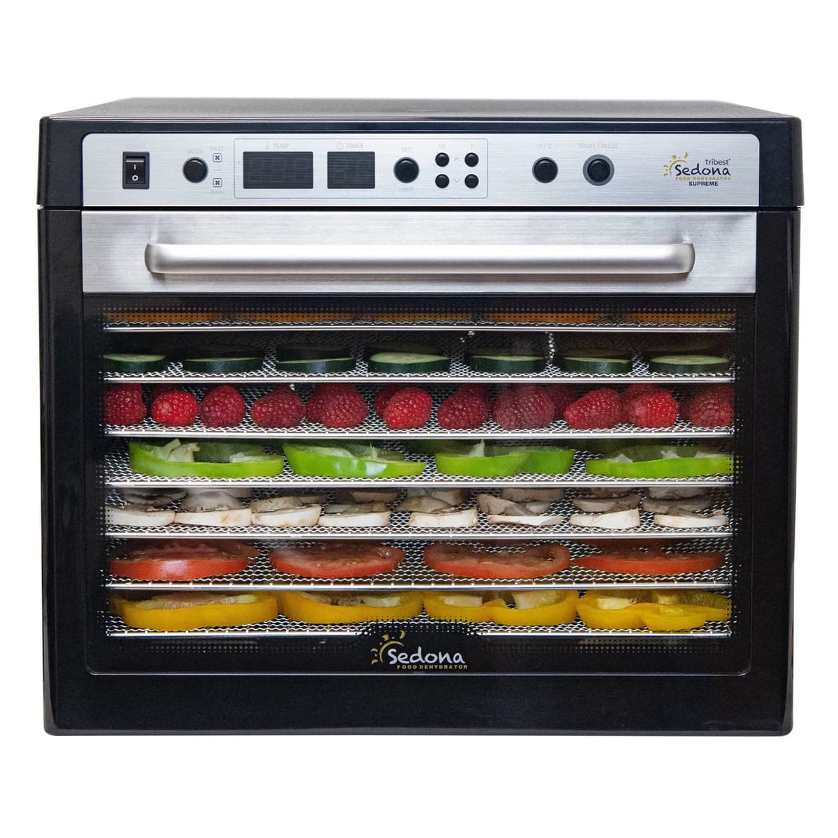 Tribest Sedona SDC-S101-B Supreme Deshidratador Eléctrico Comercial con bandejas de acero inoxidable, Negro