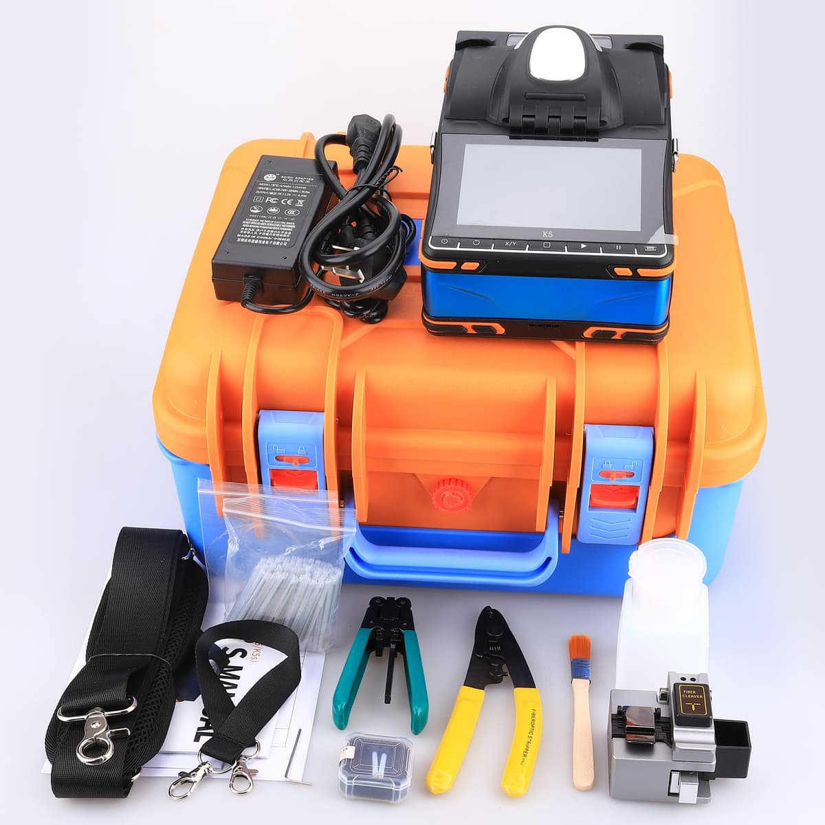 ANPTAIKE K-5 Kit de fusionadora de fibra óptica K5, 6 motores, pantalla táctil 5.5" AN1-RJJK5