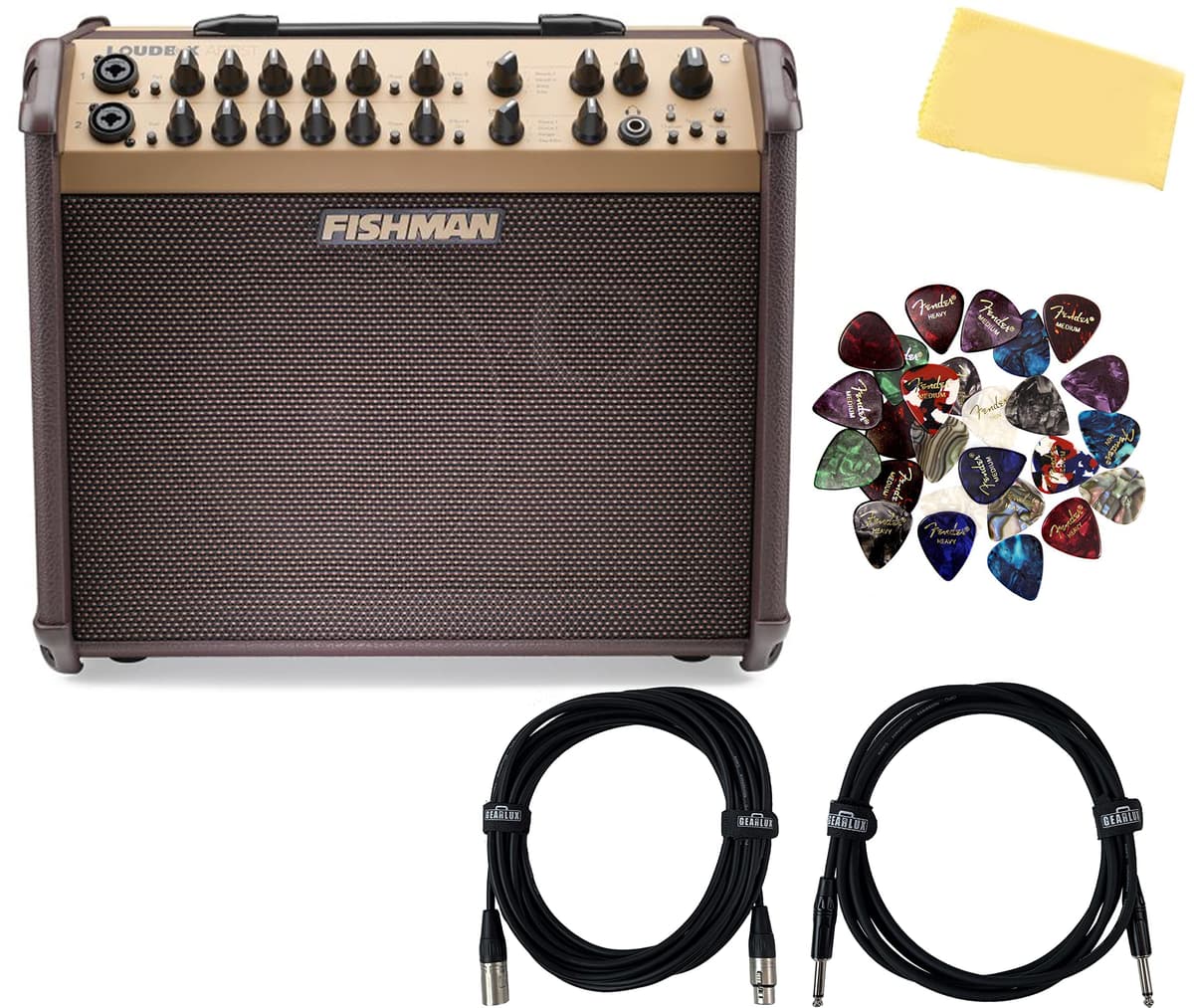Fishman Loudbox Artist 120W - Amplificador acústico con Bluetooth y paquete de accesorios AUS-PRO-LBT-600
