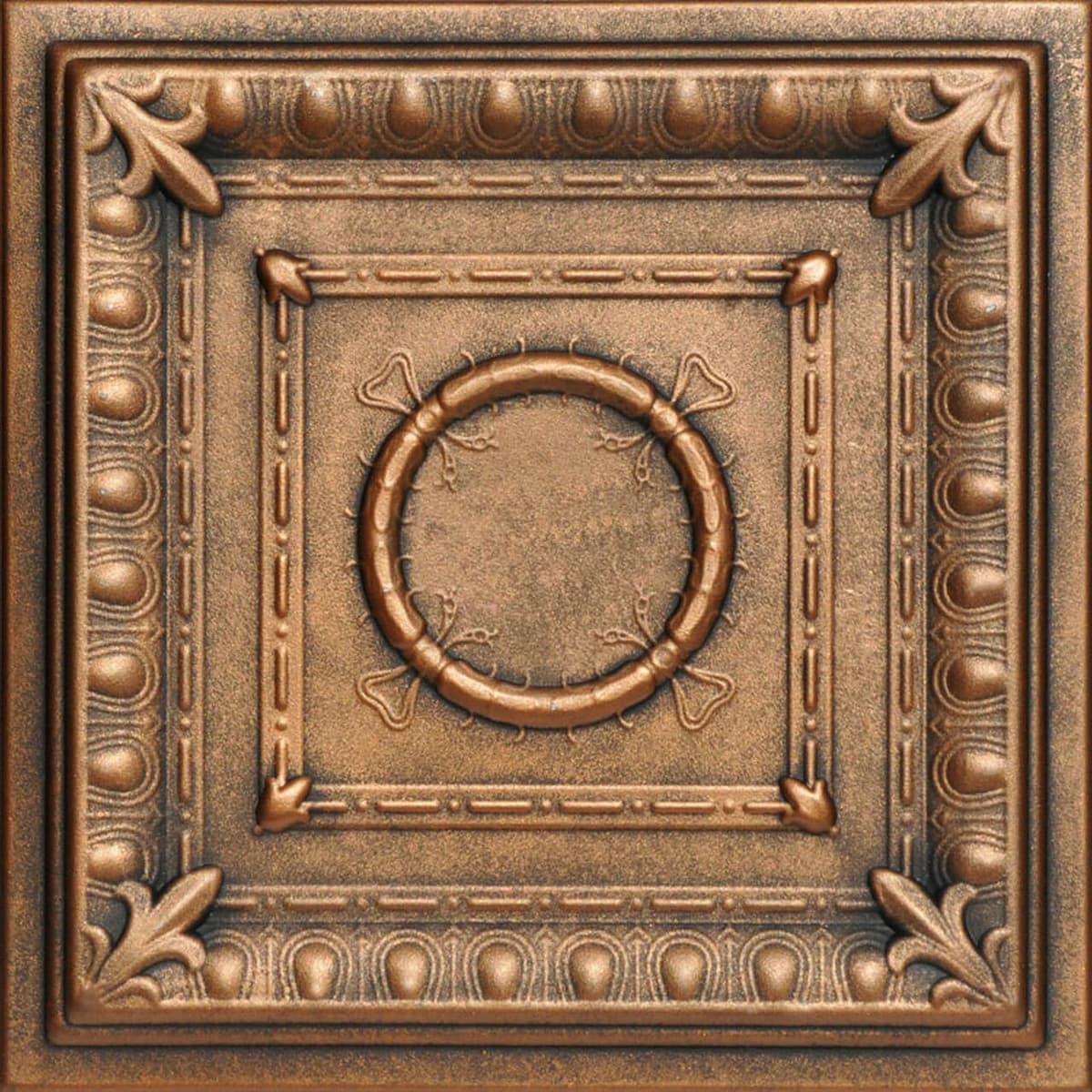 À LA MAISON CEILINGS R47 Romanesque Wreath Foam Glue-up Ceiling Tile, Pack de 144, Antique Bronze R47abz-144