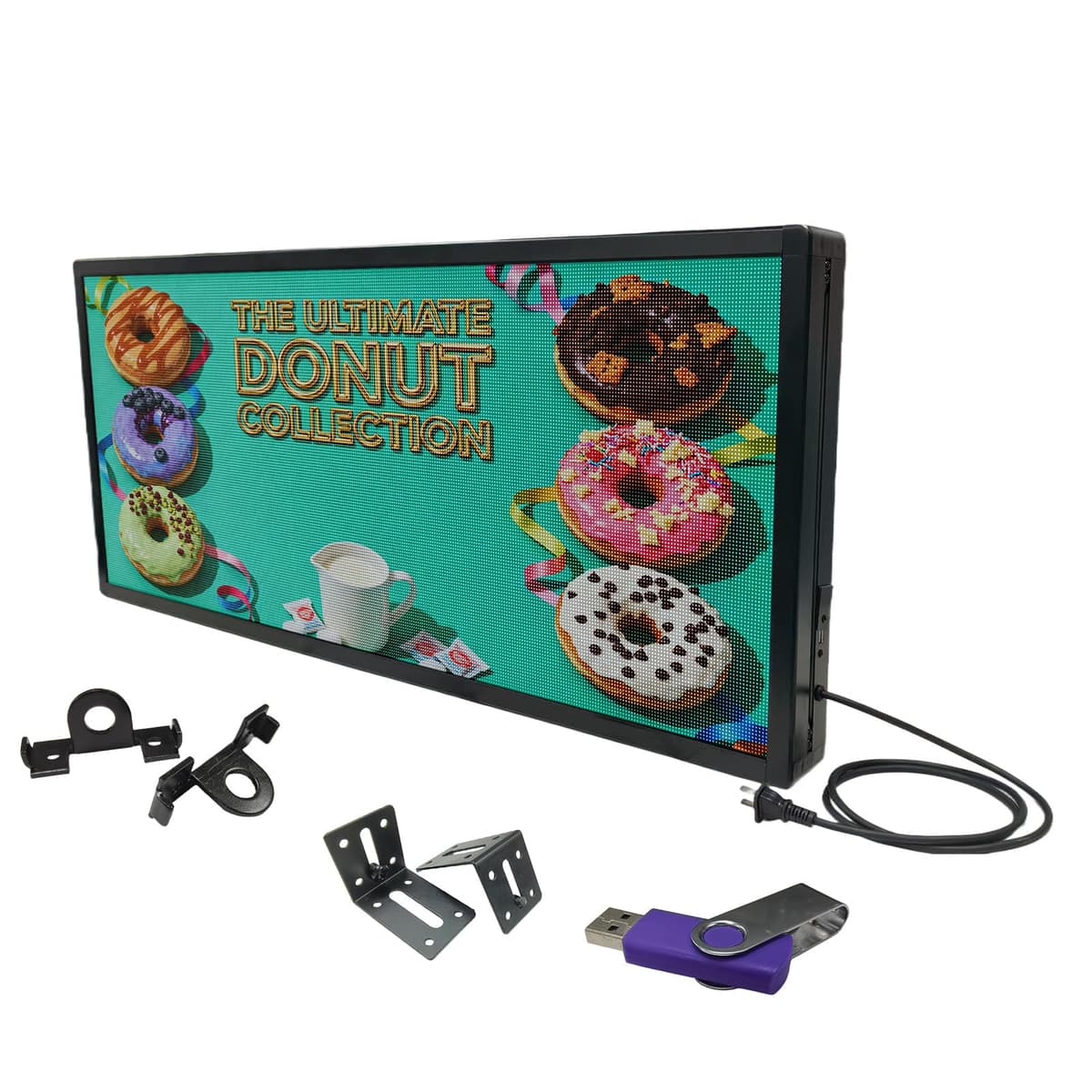 YiAegisyn Letrero LED Programable P3 40"x17" Exterior, Scrolling Full Color con WiFi YTP352