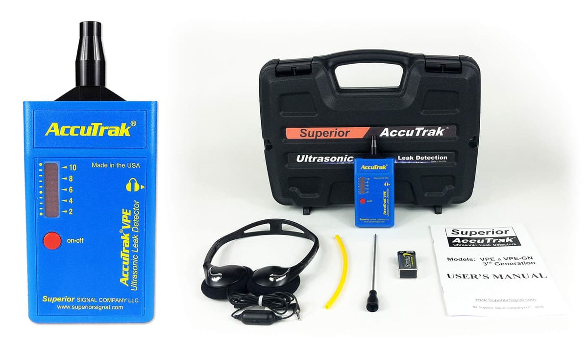 Superior AccuTrak VPE Ultrasonic Leak Detector Kit estándar - VPE con estuche y accesorios
