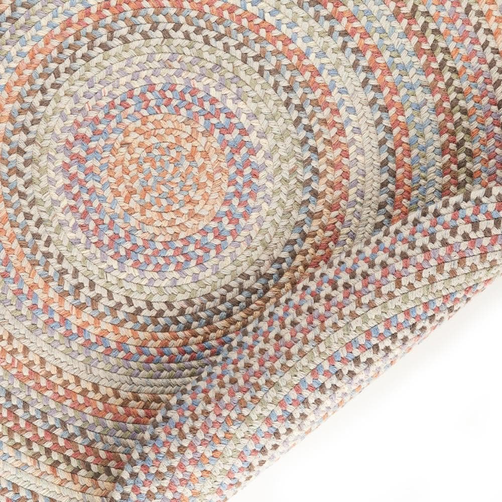 Super Area Rugs Cherry Hill Alfombra Trenzada de Lana - Graphite Multi - 7' Redonda RHO-CH87R084X084