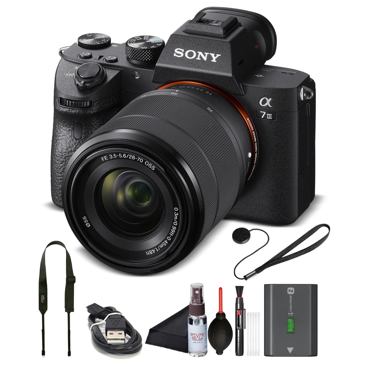 Sony Alpha 7 III Full Frame Mirrorless Camera Kit con lente 28-70mm | Cámara digital de 24.2MP para fotografía profesional y video 4K (ILCE7M3K/B) Bundle ILCE6000Y/B_AV_2