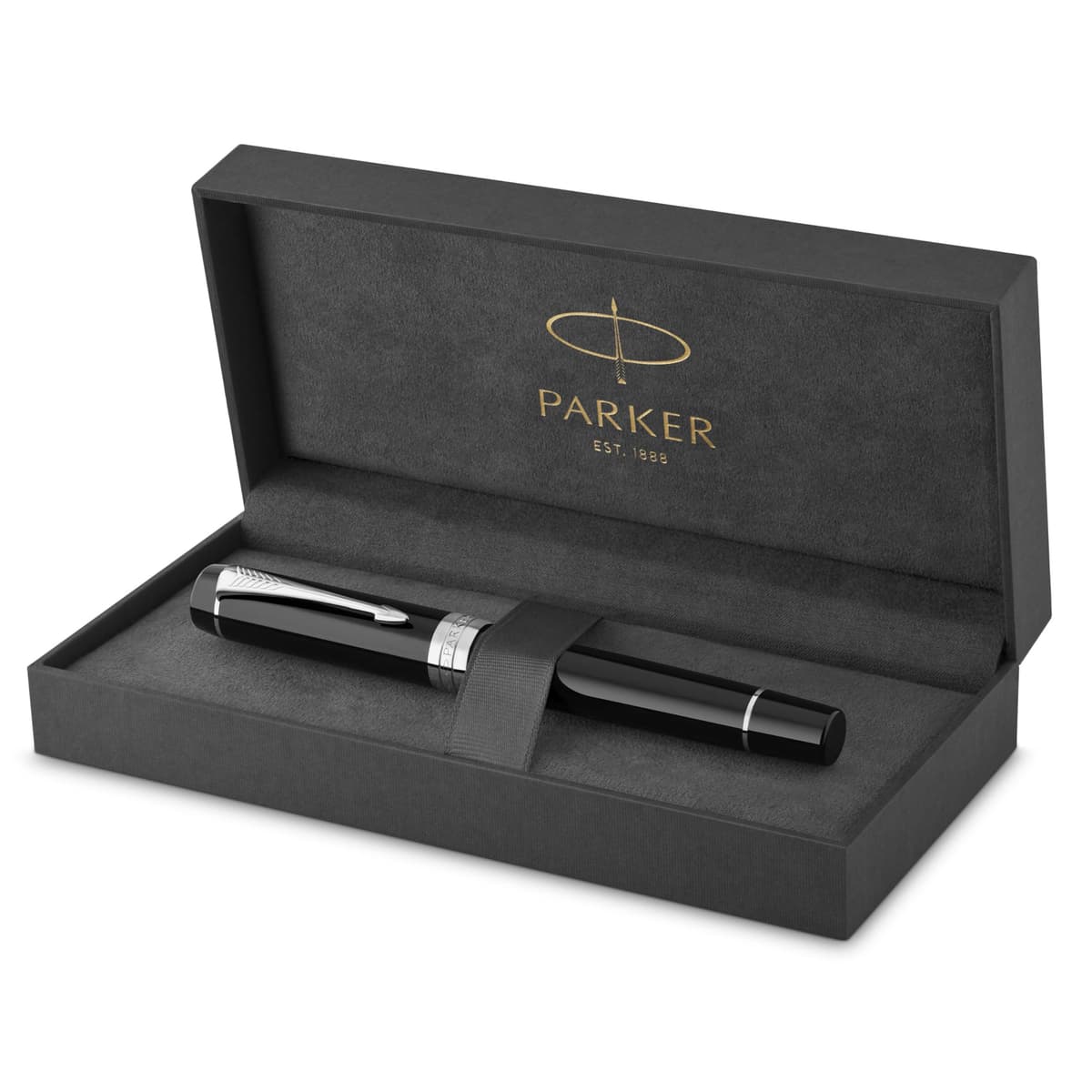 Parker Duofold Centennial Pluma fuente negra con detalles en paladio 1931365