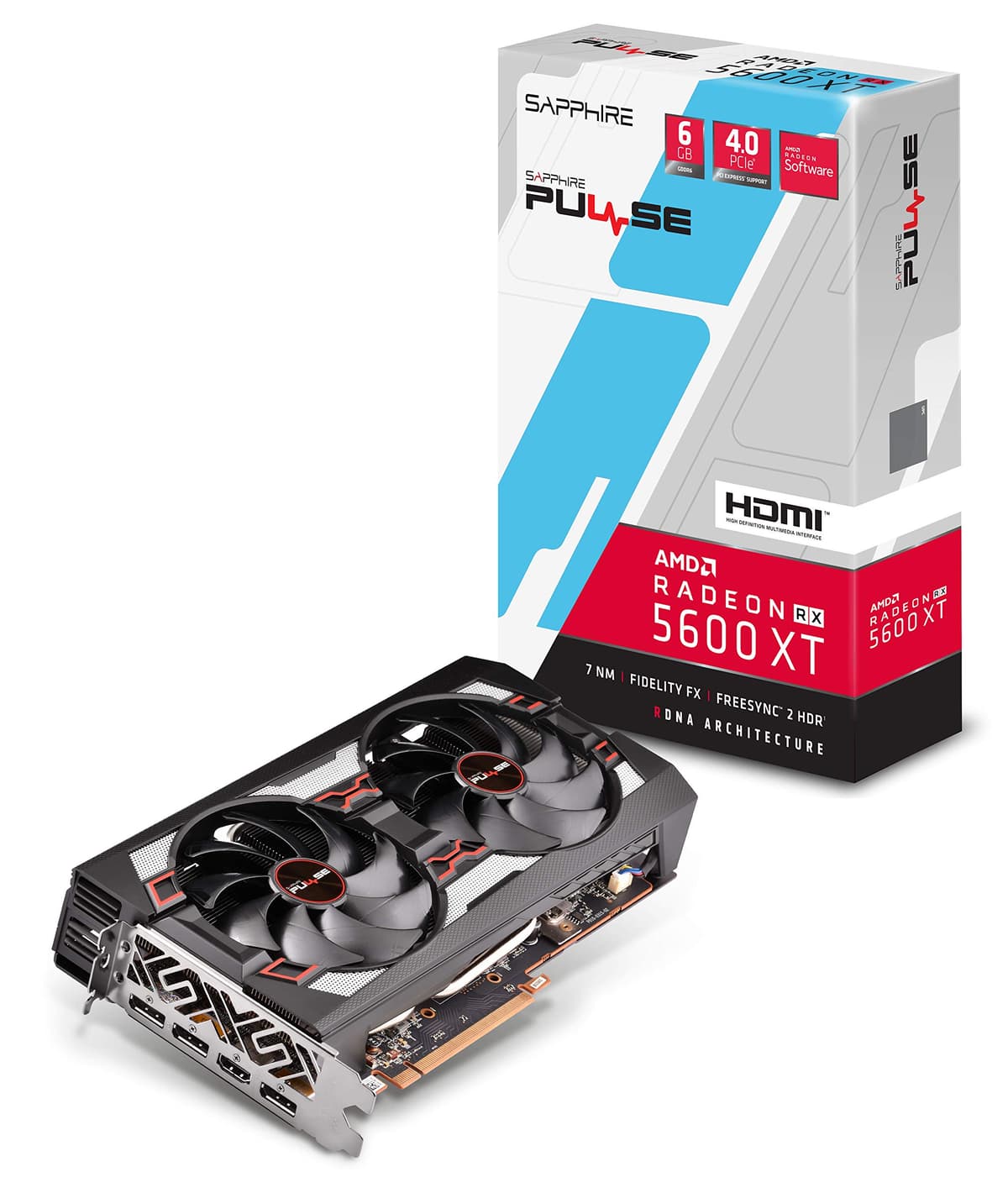 GIGABYTE Sapphire Radeon Pulse RX 5600 XT 6GB GDDR6 HDMI/Triple DP OC con backplate (UEFI) PCIe 4.0 tarjeta gráfica 11296-01-20G