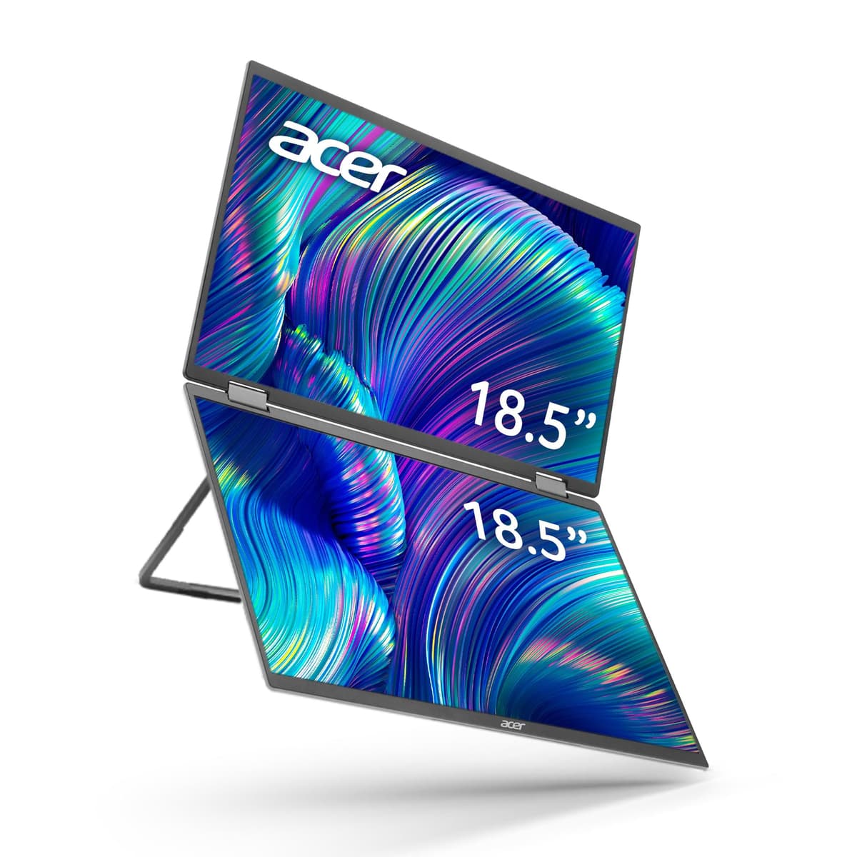 Acer PD193Q 18.5" Foldable Dual-Screen Portable Monitor Full HD, USB-C y Mini HDMI UM.XP3AA.001