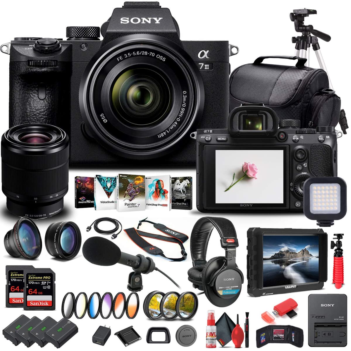 Sony Alpha a7 III Mirrorless Digital Camera con lente 28-70mm + monitor 4K y accesorios (Renewed) ILCE7M3K/B_EDI_3