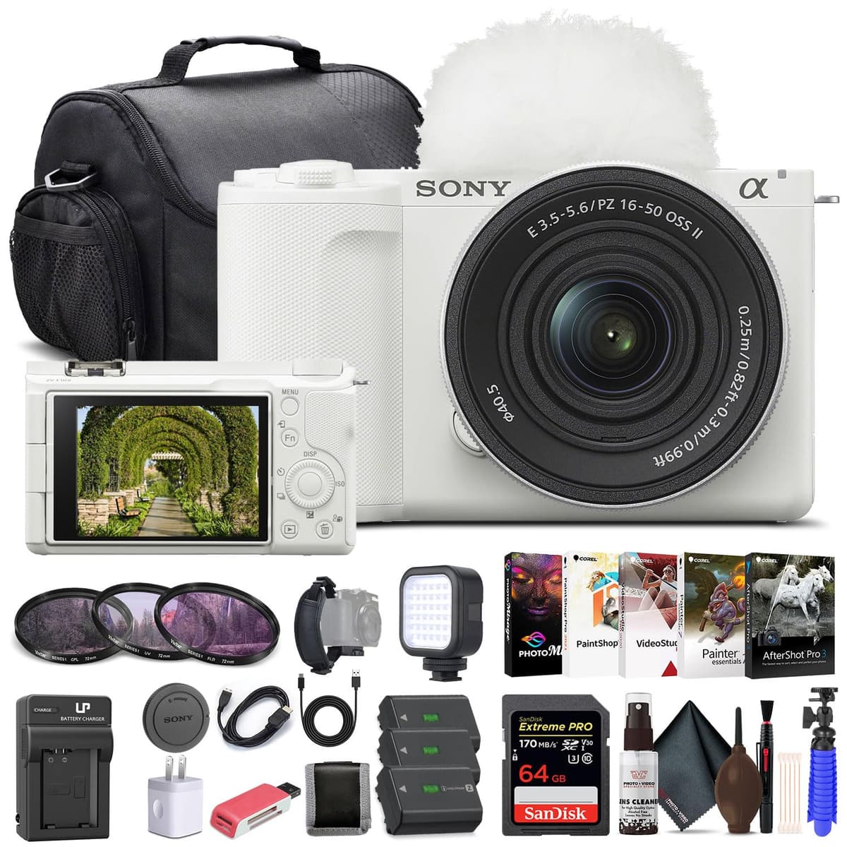 Sony ZV-E10 II con Lente 16-50mm (Blanco) ZVE10M2KW - 26MP APS-C, 4K, 64GB, Filtros, Baterías Extra y Accesorios ZVE10M2KW_EDIAVC_3