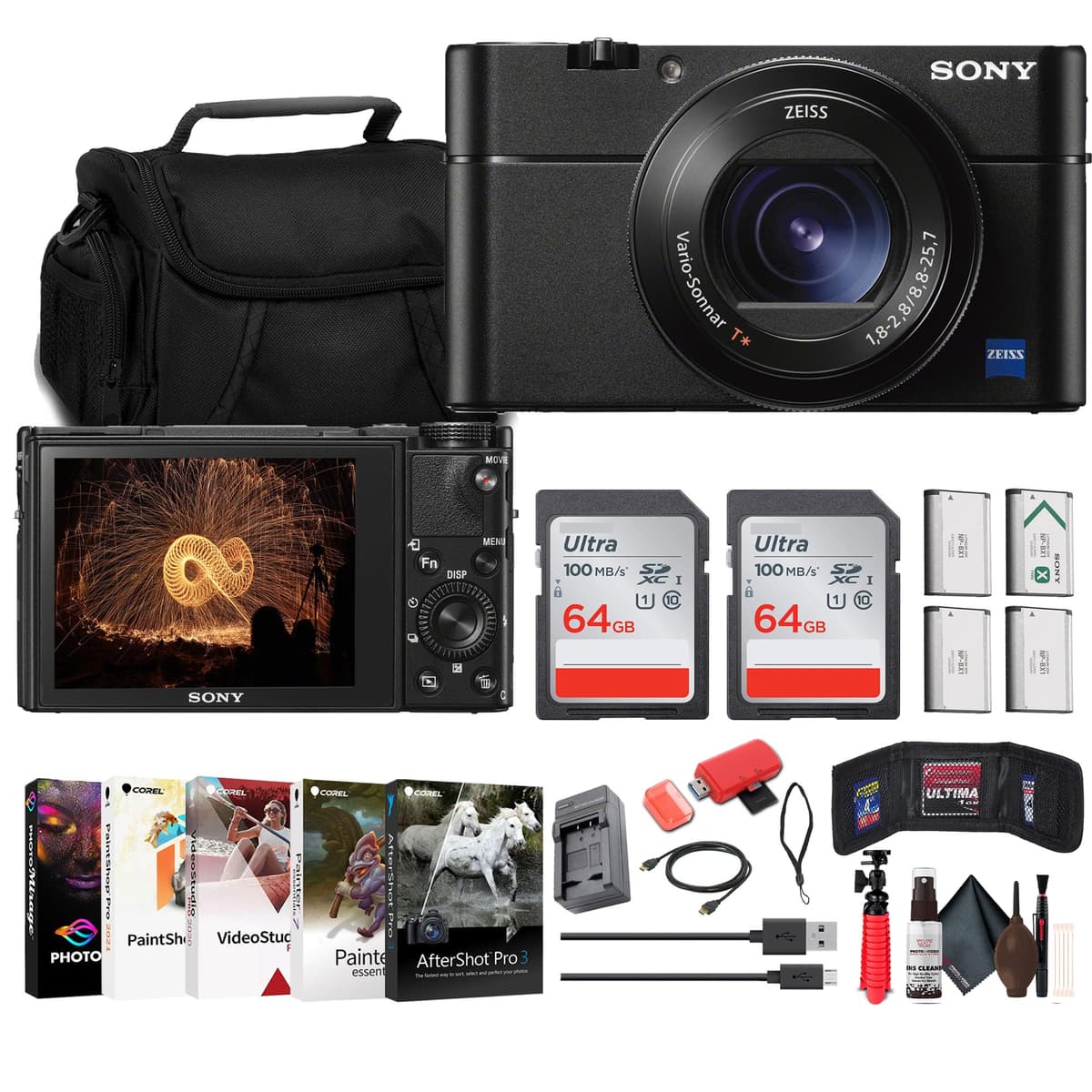 Sony Cyber-Shot DSC-RX100 VA + Estuche + 2x64GB + 3x Batería NP-BX1 + Accesorios DSC-RX100M5A/B_EDIAV_4
