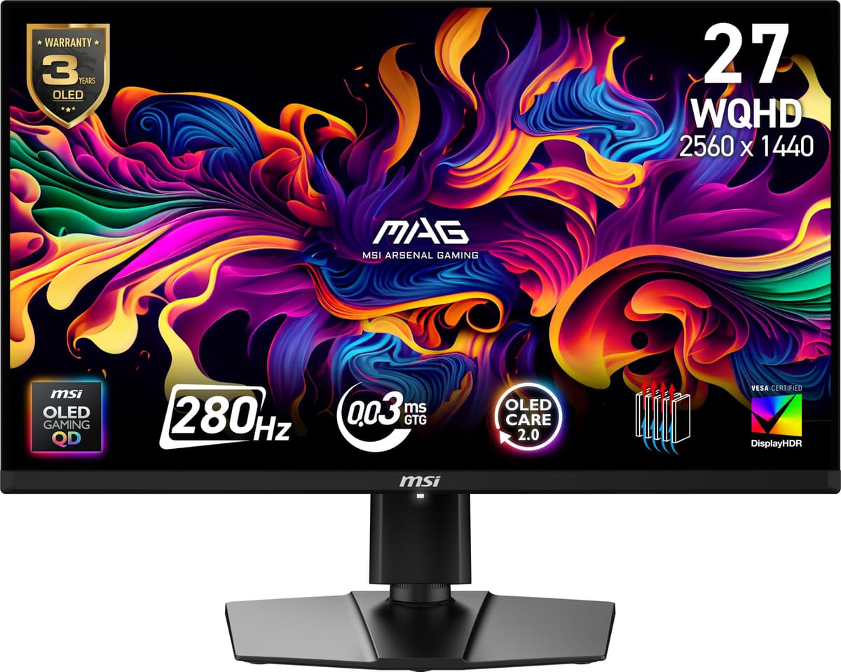 msi MAG 271QP QD-OLED X28 Monitor Gaming 27" QHD 2560x1440, 280Hz, 0.03ms, HDR True Black 400