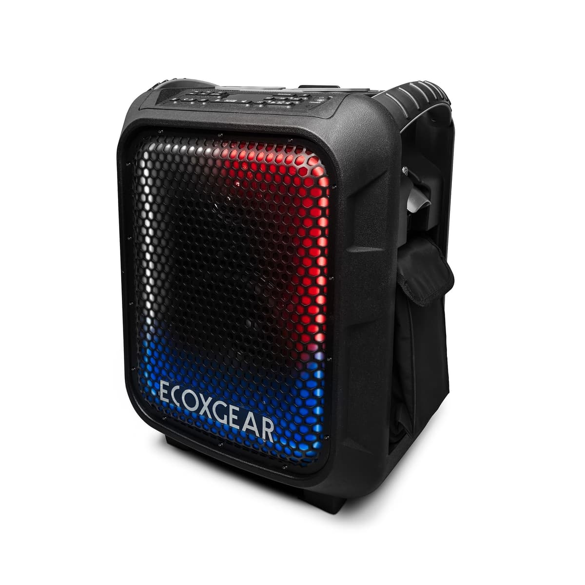 ECOXGEAR EcoBoulder Ultra: Bocina Bluetooth Rugged 121dB, IP67, Flotante, Luces de Fiesta, 50+ hrs - Negra GDI-EXBULT510