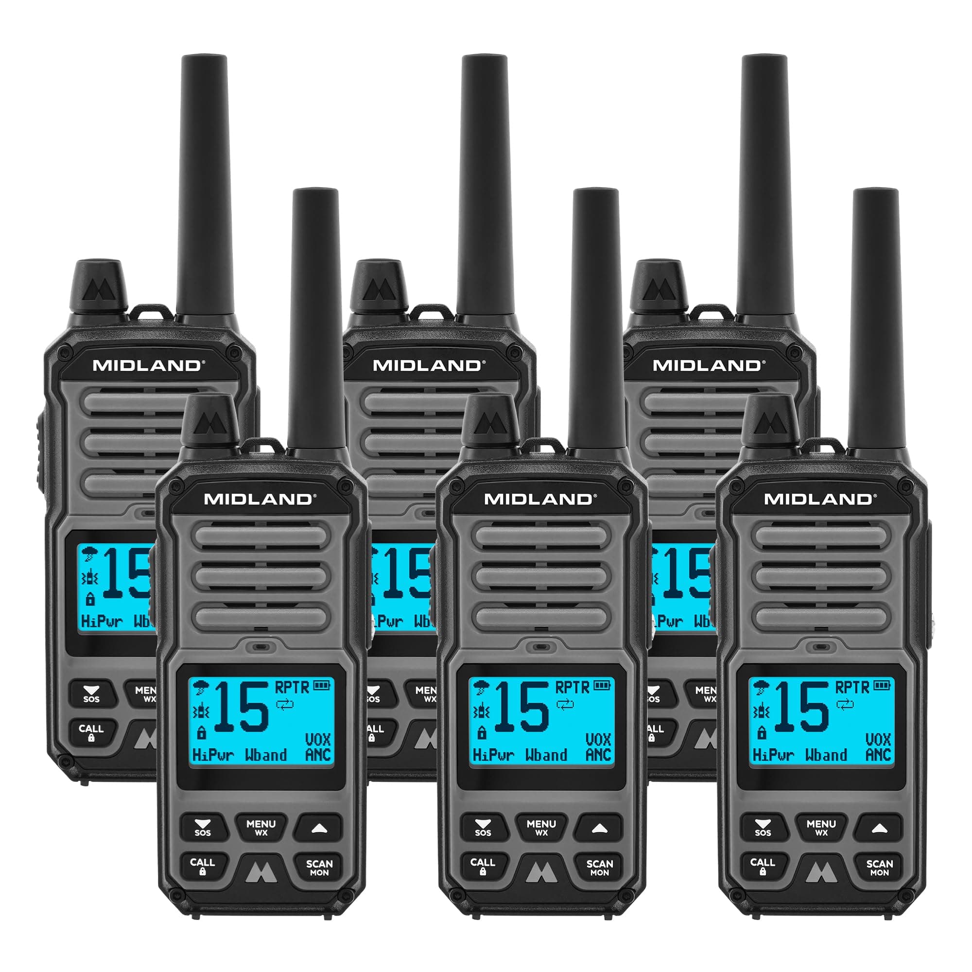 Midland GXT67 PRO 5W GMRS Radio - Pack de 6 6PK-GXT67