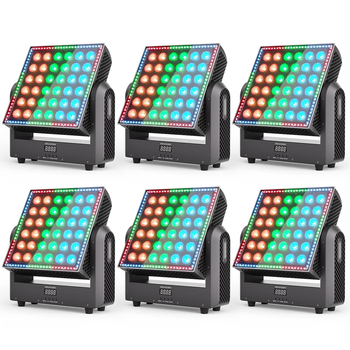 Warmdance 250W Moving Head DJ Light con 36 RGBW + 96 RGB LEDs, 104 Programas, 180° Tilt, DMX/RDM (6 piezas) ZQ06142USX6