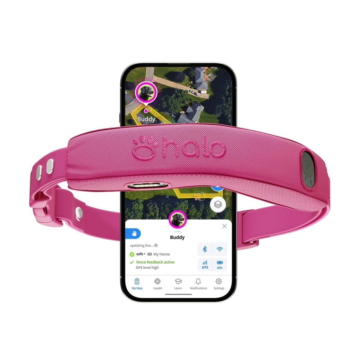 Halo Collar 5, Nuevo Sistema de Cerca Inalámbrica para Perros & Collar GPS, Requiere Suscripción, Impermeable, Orquídea, Tamaño Único 850035906781