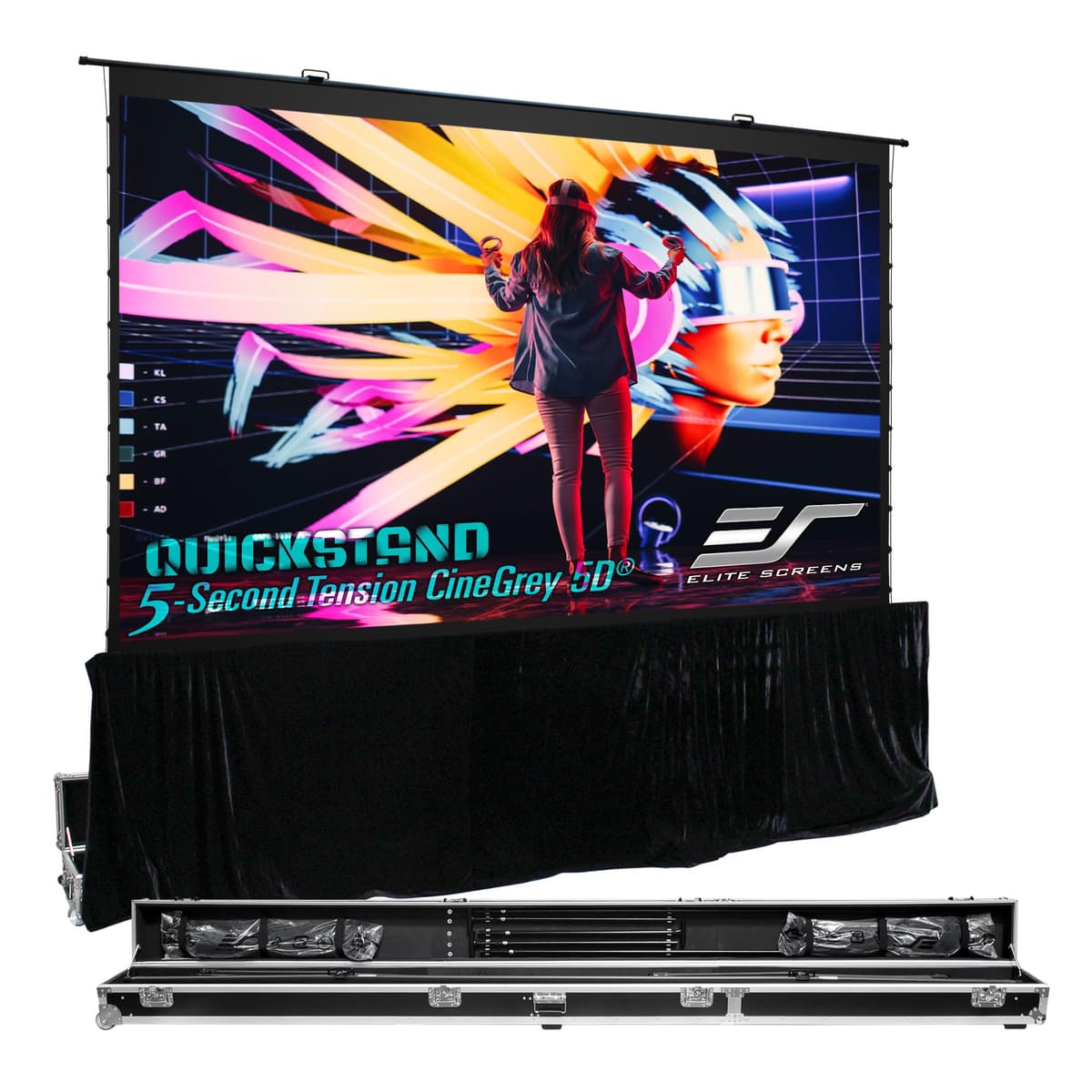 Elite Screens QuickStand QS145HT-C5D 145" 16:9 Tab-Tension C5D con CineGrey 5D