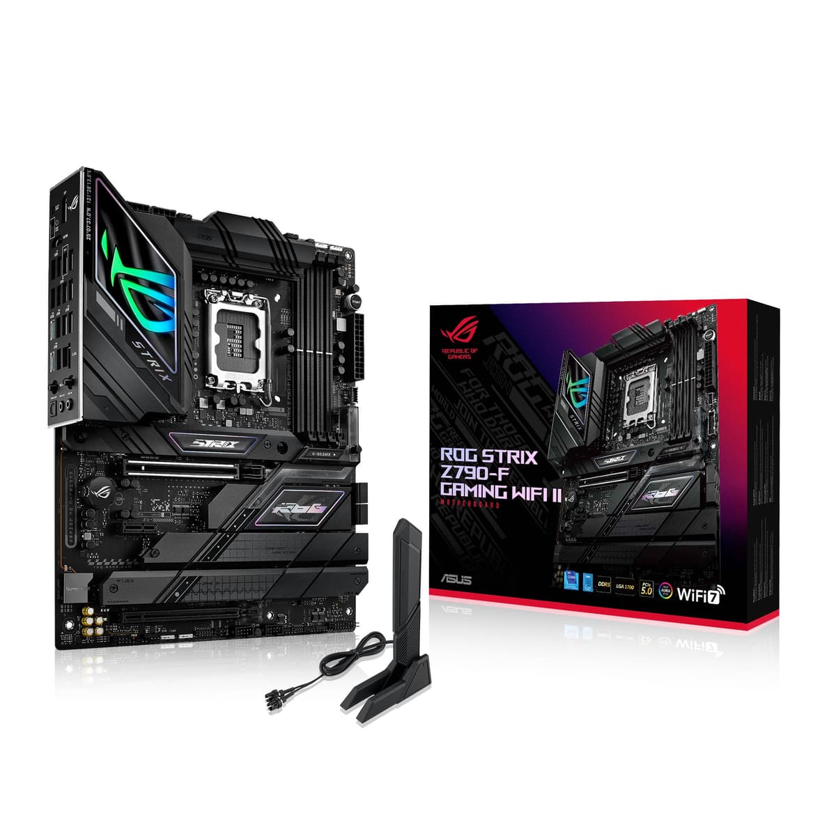 ASUS ROG Strix Z790-F Gaming WiFi II LGA 1700 (Intel 14., 13. y 12. Gen) Placa Madre ATX para Juegos (DDR5, LAN 2.5 Gb, 5x M.2, PCIe 5.0 x16, WiFi 7, Conector Frontal con PD 3.0 hasta 30W)