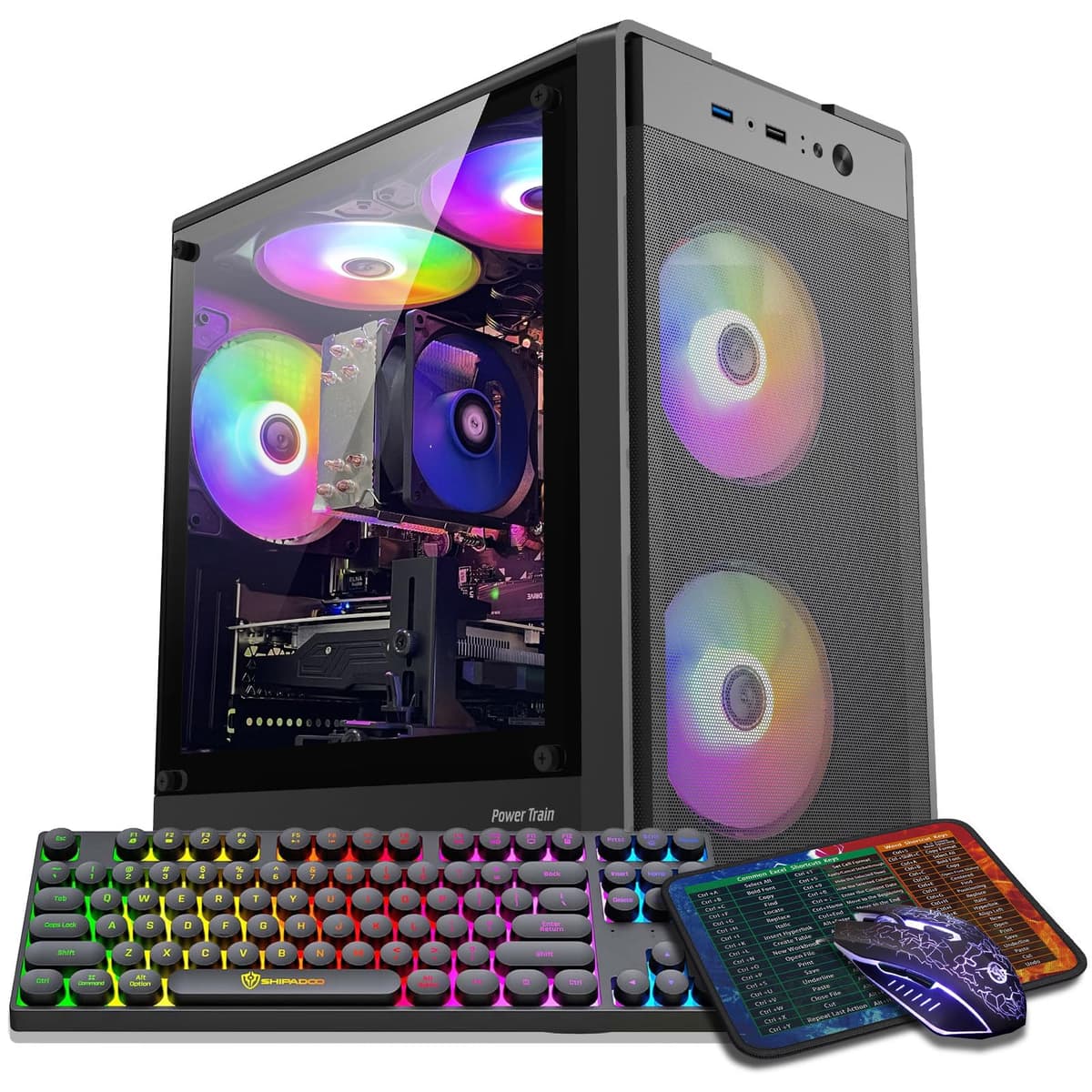 ZER-LON PC de Escritorio para Juegos, Computadora Prearmada con Intel Core i7 hasta 3.9 GHz, GTX 1050Ti 4GB, 16GB DDR3, SSD NVMe 512GB, Ventilador ARGB, Fuente con Soporte WiFi AOV1050Ti