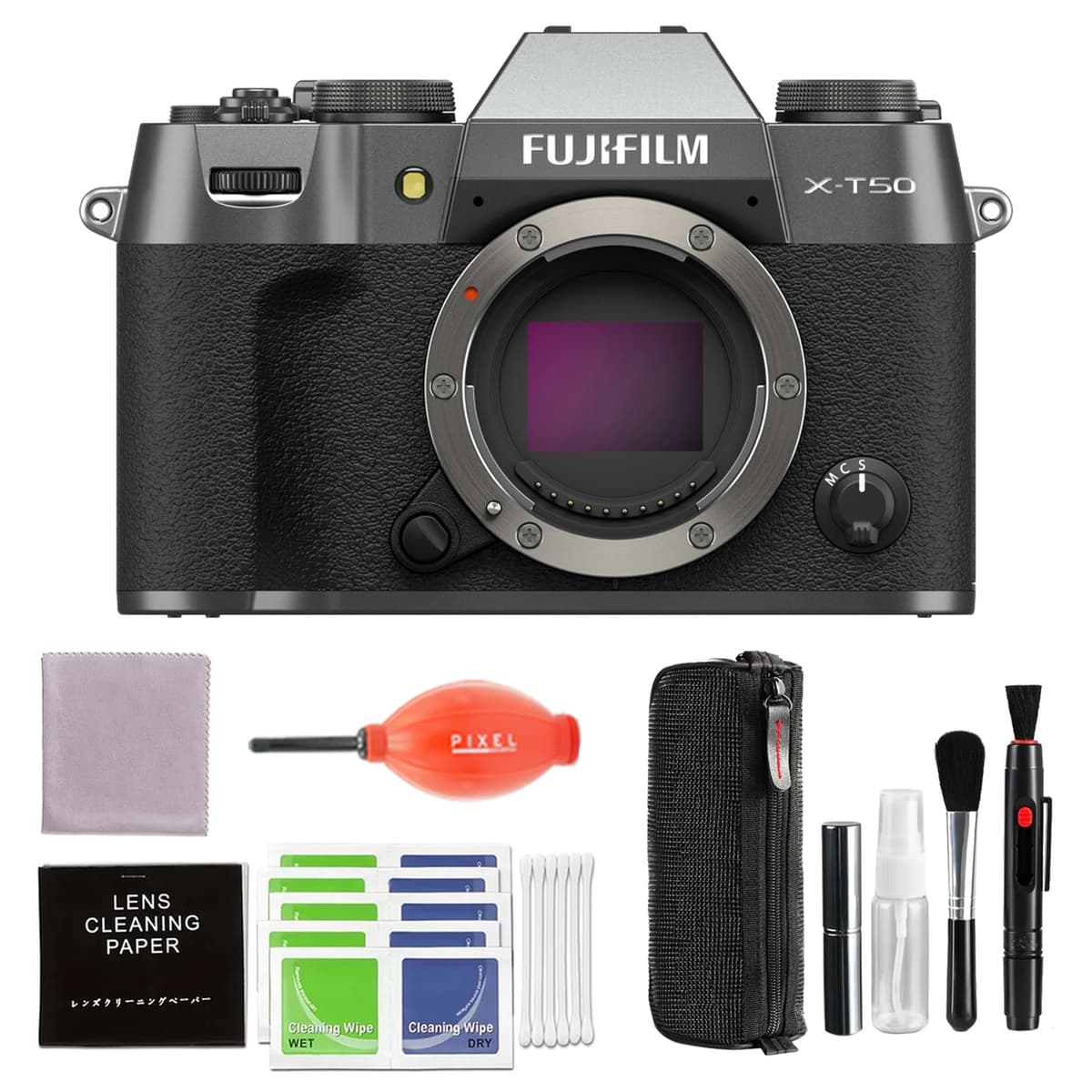 Fujifilm X-T50 Cámara digital sin espejo Cuerpo - Paquete Plateado Carbón con accesorios adicionales 16828416