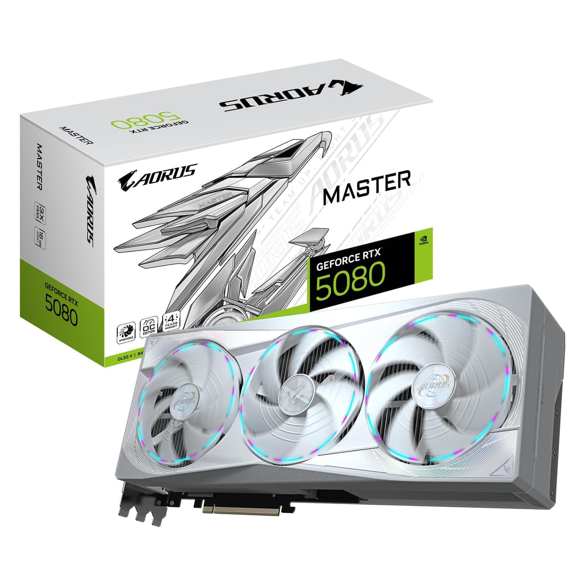 Gigabyte AORUS GeForce RTX 5080 Master ICE 16G - 16GB GDDR7, PCIe 5.0, WINDFORCE, Edge View LCD GV-N5080AORUSM ICE-16GD